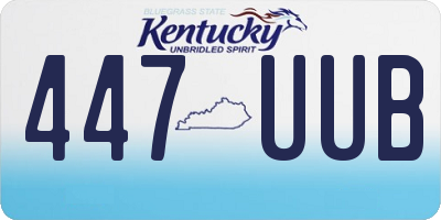 KY license plate 447UUB