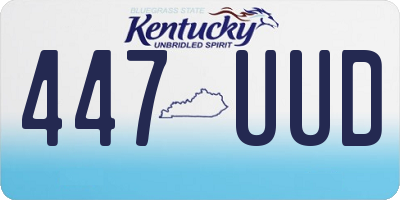 KY license plate 447UUD