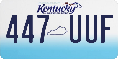 KY license plate 447UUF