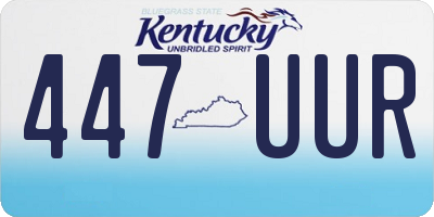 KY license plate 447UUR