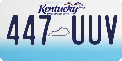 KY license plate 447UUV