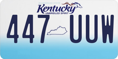 KY license plate 447UUW