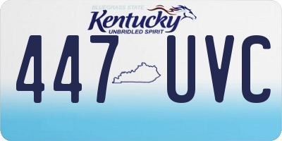 KY license plate 447UVC