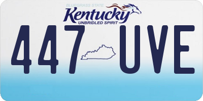 KY license plate 447UVE