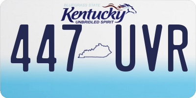 KY license plate 447UVR