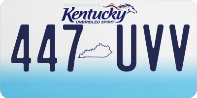 KY license plate 447UVV