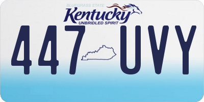 KY license plate 447UVY