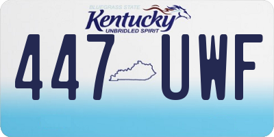 KY license plate 447UWF