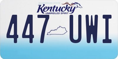 KY license plate 447UWI