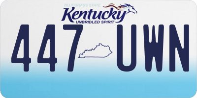 KY license plate 447UWN
