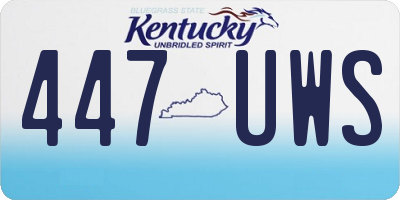 KY license plate 447UWS