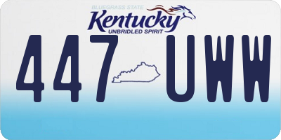 KY license plate 447UWW