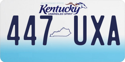 KY license plate 447UXA