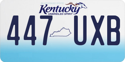 KY license plate 447UXB