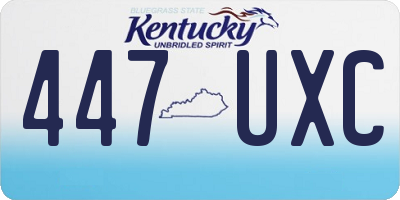 KY license plate 447UXC