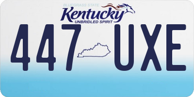 KY license plate 447UXE