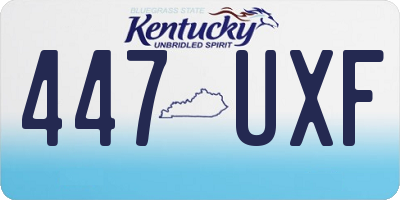 KY license plate 447UXF