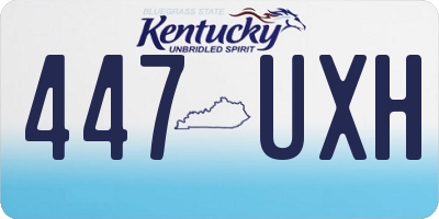 KY license plate 447UXH