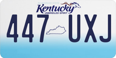 KY license plate 447UXJ