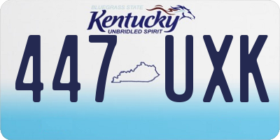 KY license plate 447UXK
