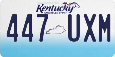 KY license plate 447UXM
