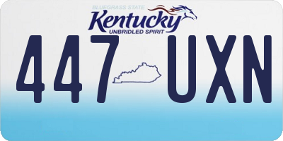 KY license plate 447UXN