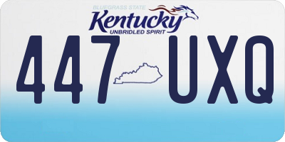 KY license plate 447UXQ