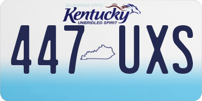 KY license plate 447UXS