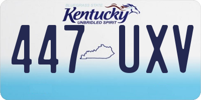 KY license plate 447UXV