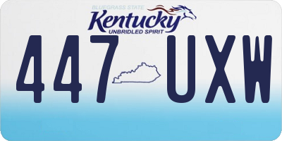 KY license plate 447UXW
