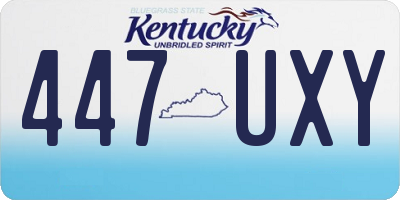 KY license plate 447UXY