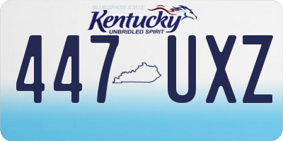 KY license plate 447UXZ
