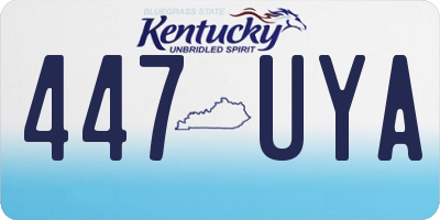 KY license plate 447UYA