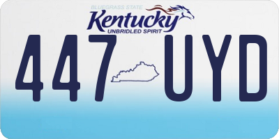 KY license plate 447UYD