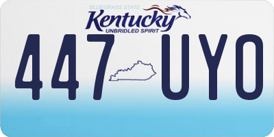 KY license plate 447UYO