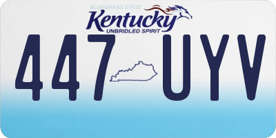 KY license plate 447UYV