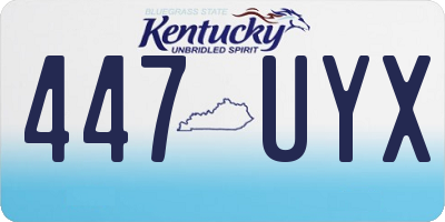 KY license plate 447UYX