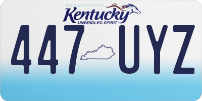 KY license plate 447UYZ