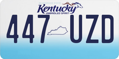 KY license plate 447UZD