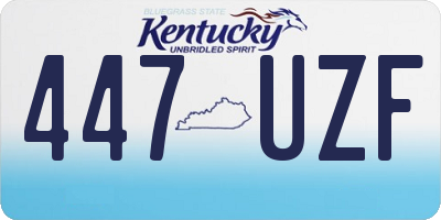 KY license plate 447UZF