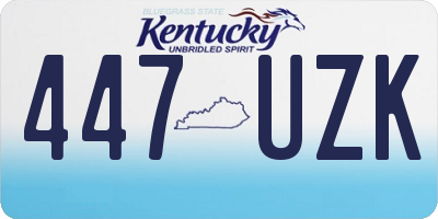 KY license plate 447UZK