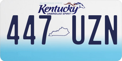 KY license plate 447UZN