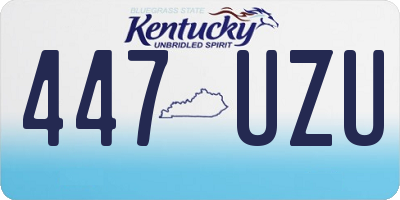KY license plate 447UZU