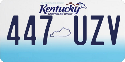 KY license plate 447UZV