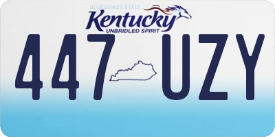 KY license plate 447UZY