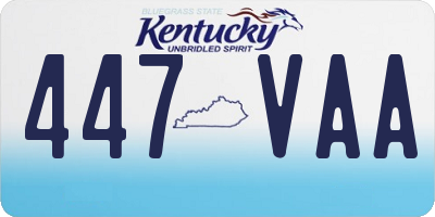 KY license plate 447VAA