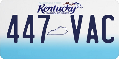 KY license plate 447VAC
