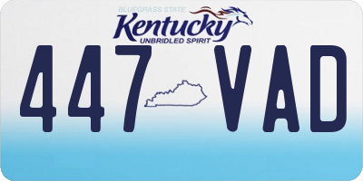 KY license plate 447VAD