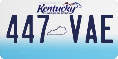 KY license plate 447VAE