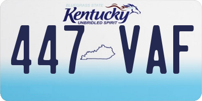KY license plate 447VAF